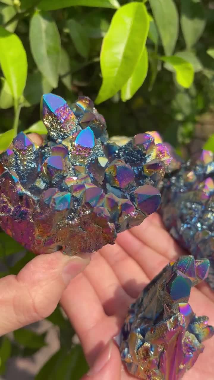 レインボーエンジェルオーラ水晶クラスター、エンジェルオーラ