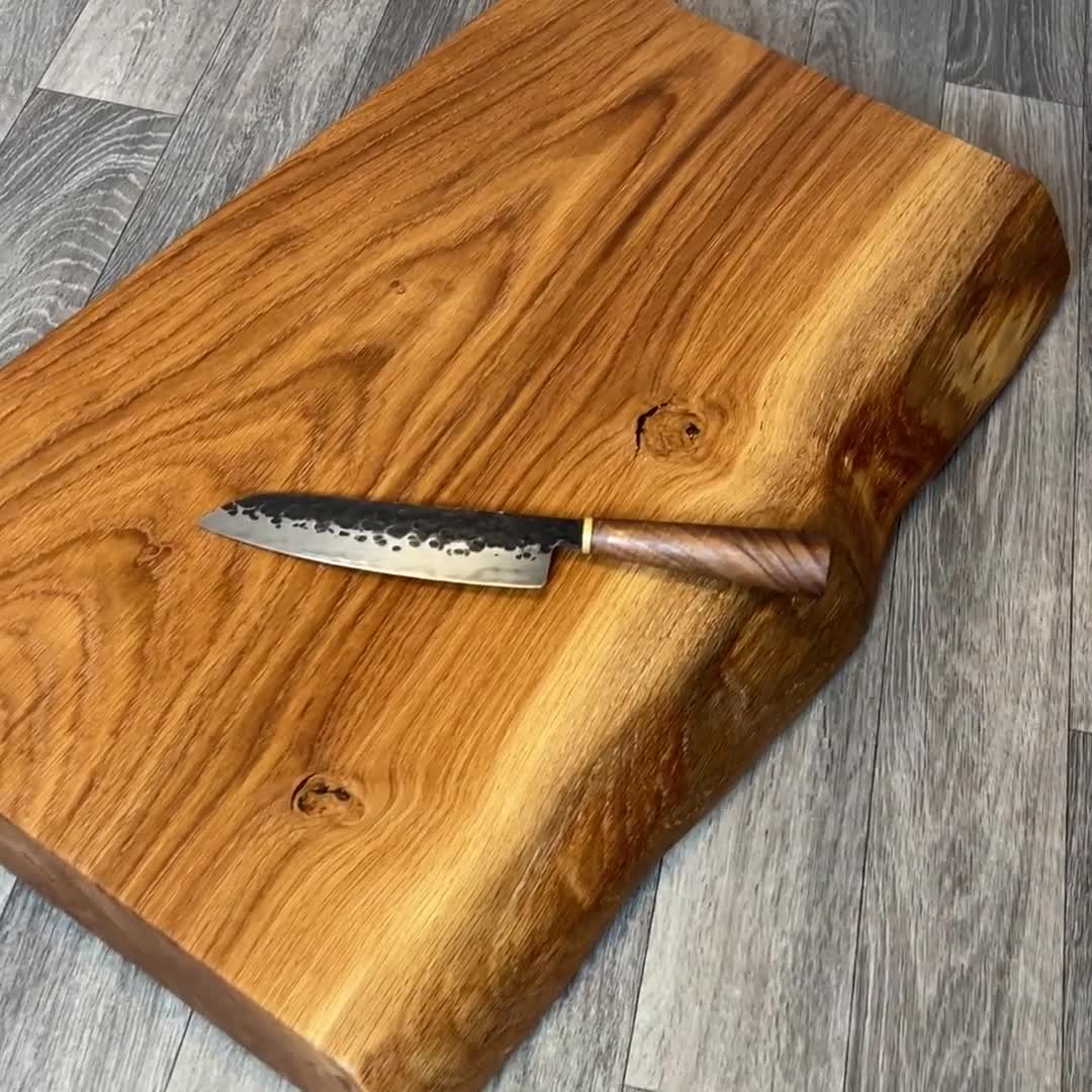 James Martin Style Professional Chef Live Edge Acacia Wood Chopping Board  Block