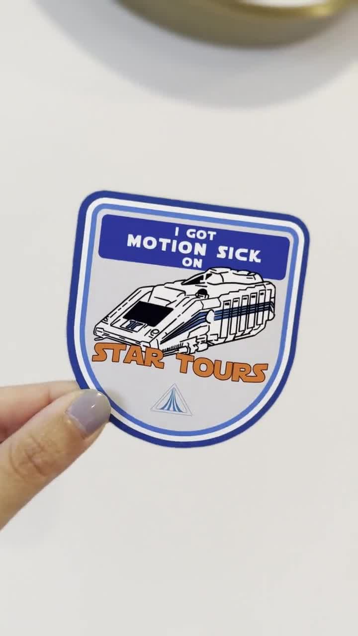 Star Tours Motion Sick Vinyl Sticker, Funny Star Wars Ride Decal