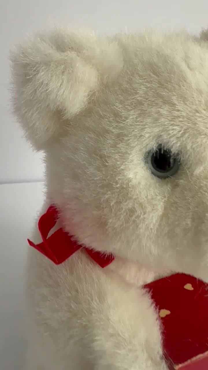 1989 Hallmark Plush Bear With Valentine Box, Heartline Design - Etsy
