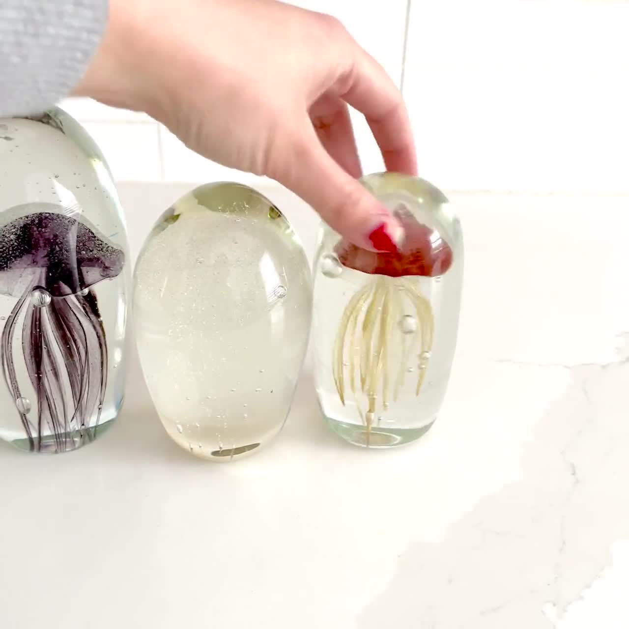 Fermacarte Medusa In Vetro Turchese - Decorazione Per Casa O Ufficio, Effetto Luminescente - Foto 11