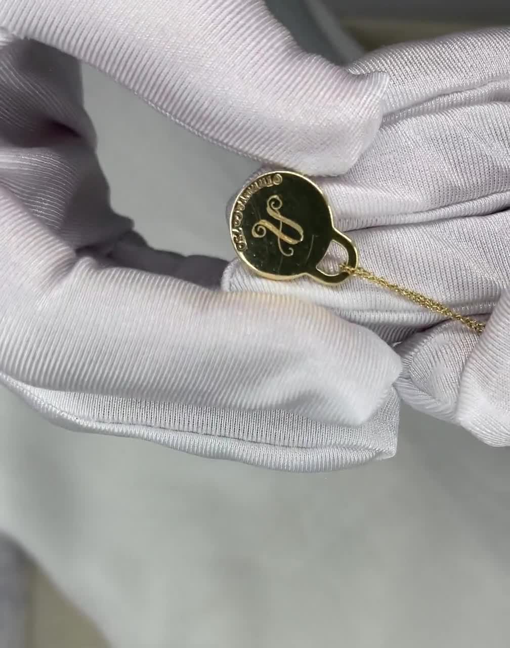 T06/040未使用保管品90.00sTIFFANY&COティファニー チャーム 本物の TIFFANY&Co. 18K ゴールド リターン トゥ ティファニー