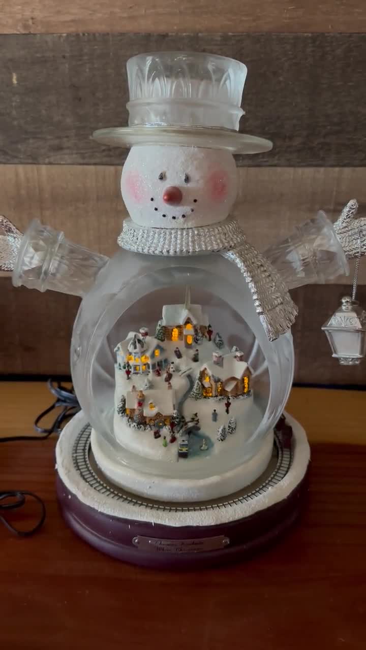 Thomas Kinkade White Christmas Snowman Train by Bradford Thomas Kinkade White Christmas Snowman Train by Bradford