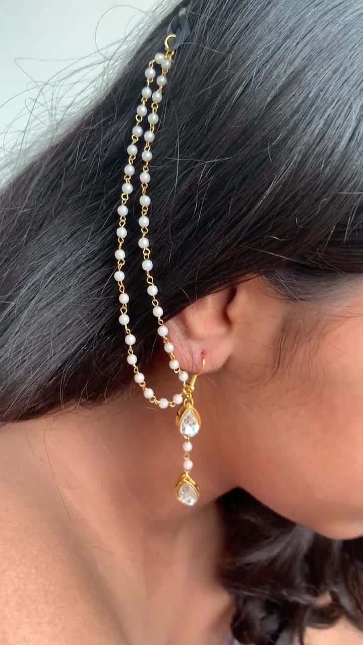 Indian Earrings With Hair Chain 2024 | towncentervb.com