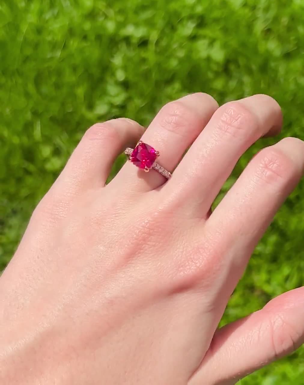 Ruby 14 KT Gold and Diamond Engagement Ring In Unique Design,RFK,391 –  Barygems