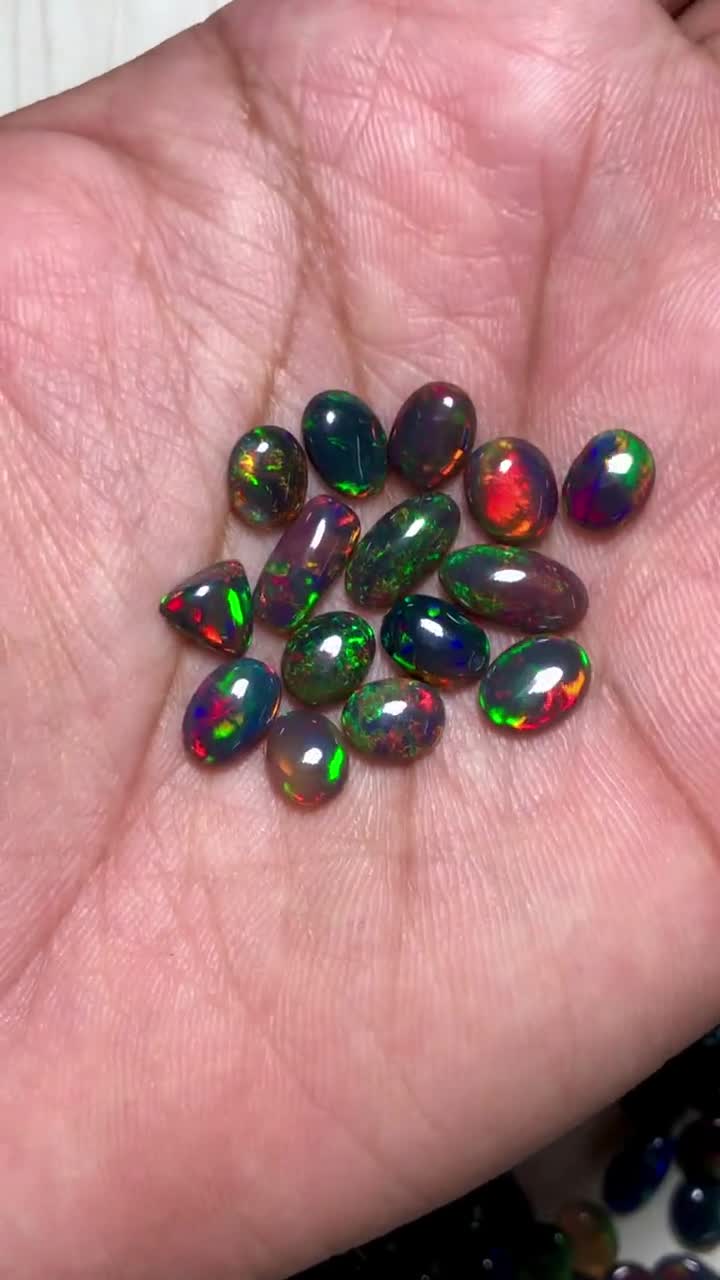 BLACK ETHIOPIAN OPAL Cut Gemstone size 18x7mm to shops 10x8mm