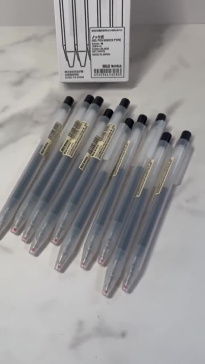 Confezione da 5 penne Muji Japan Gel Ink Click Cap nero blu 0,38 mm 0,5 mm  -  Italia