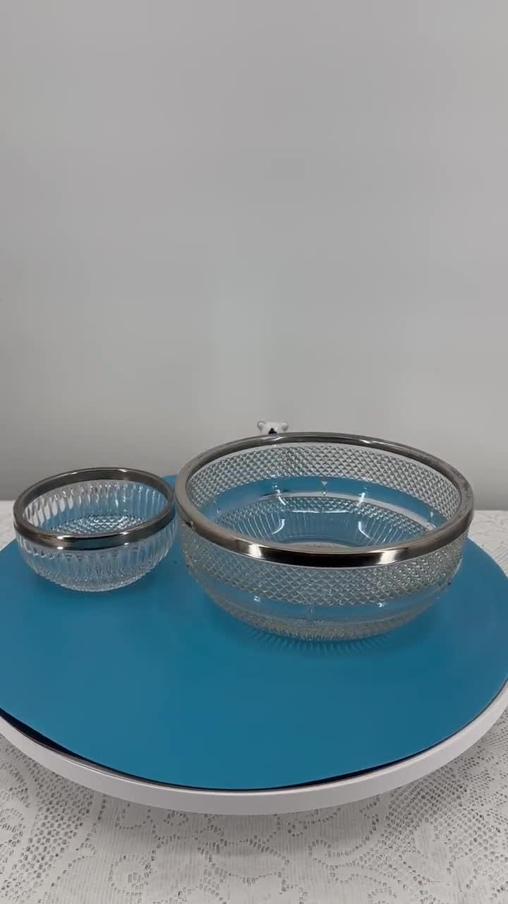 ヴィンテージ、西ドイツ製鉛入りハンドカットクリスタル、ガラスボウル