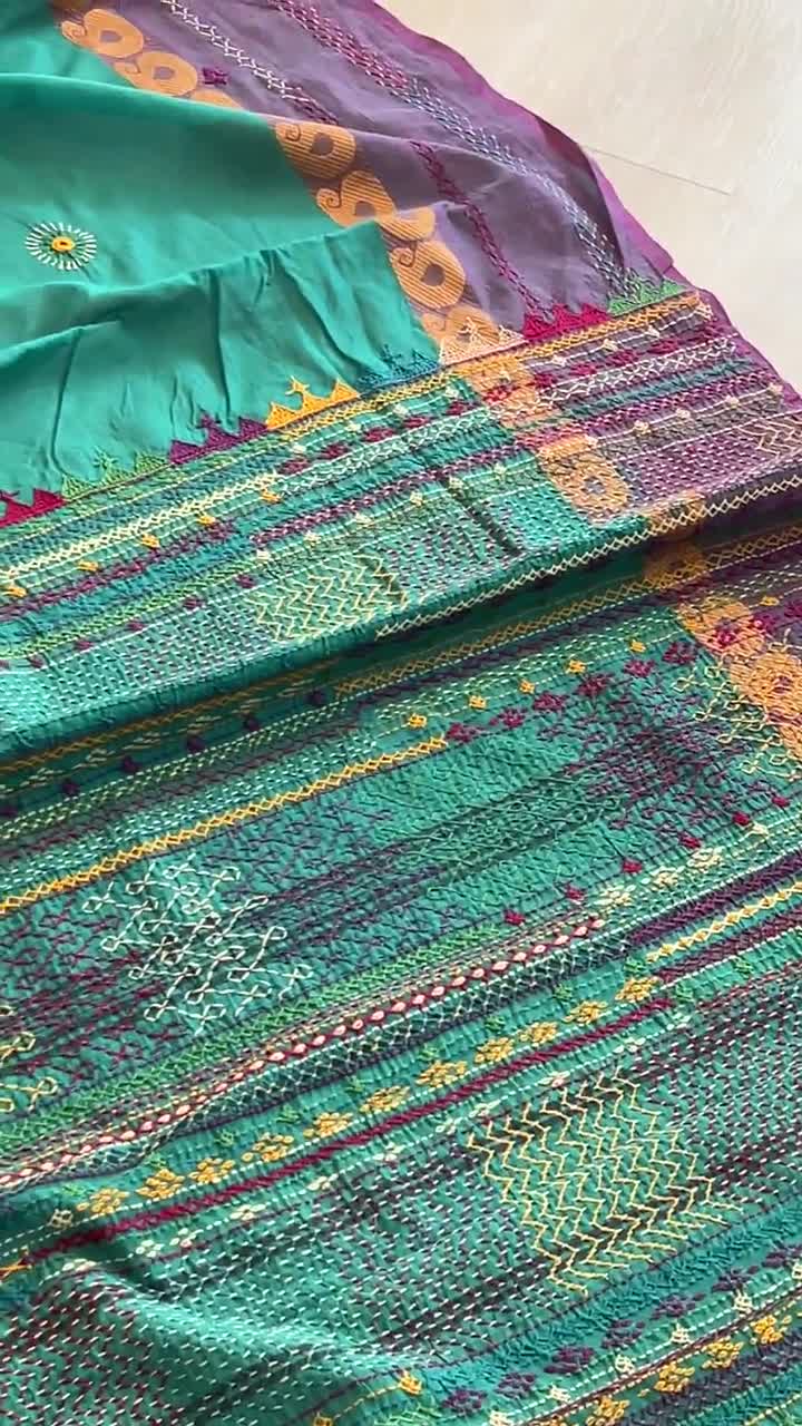 Lambani Embroidery on Pure Cotton Saree - Etsy