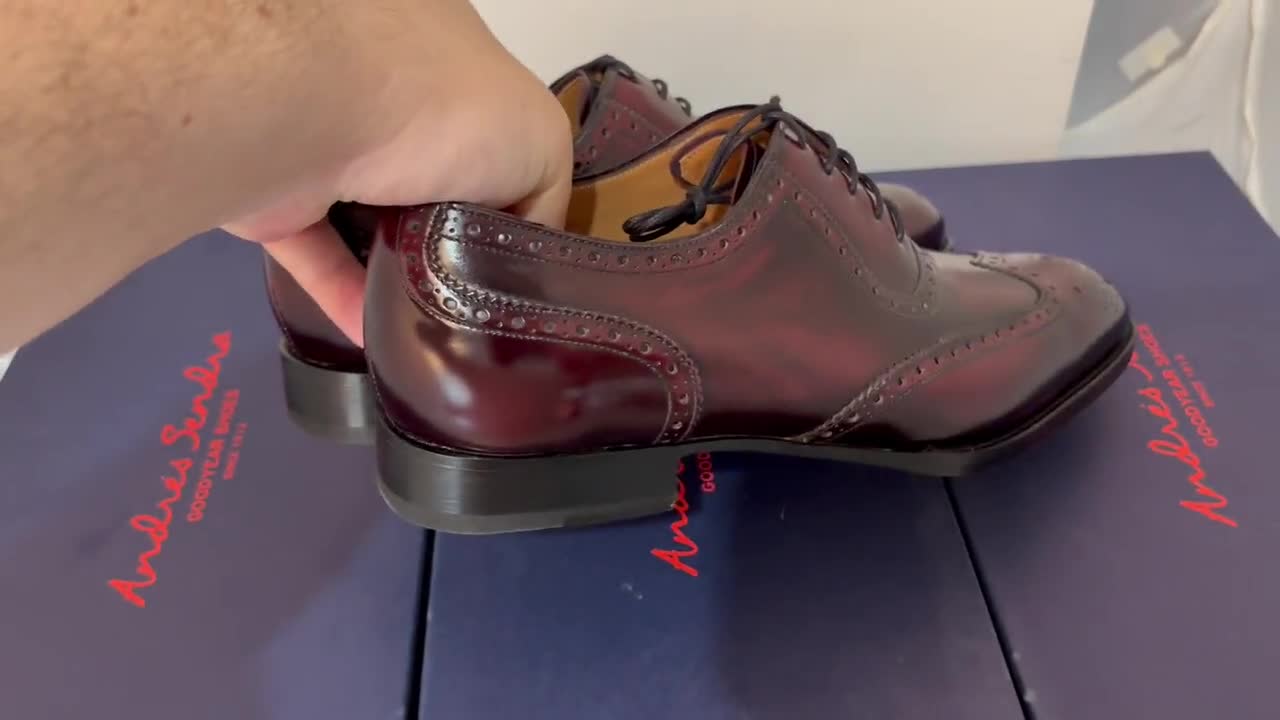 Andres Sendra Men's Goodyear Welted Wingtip Dress Shoe Size