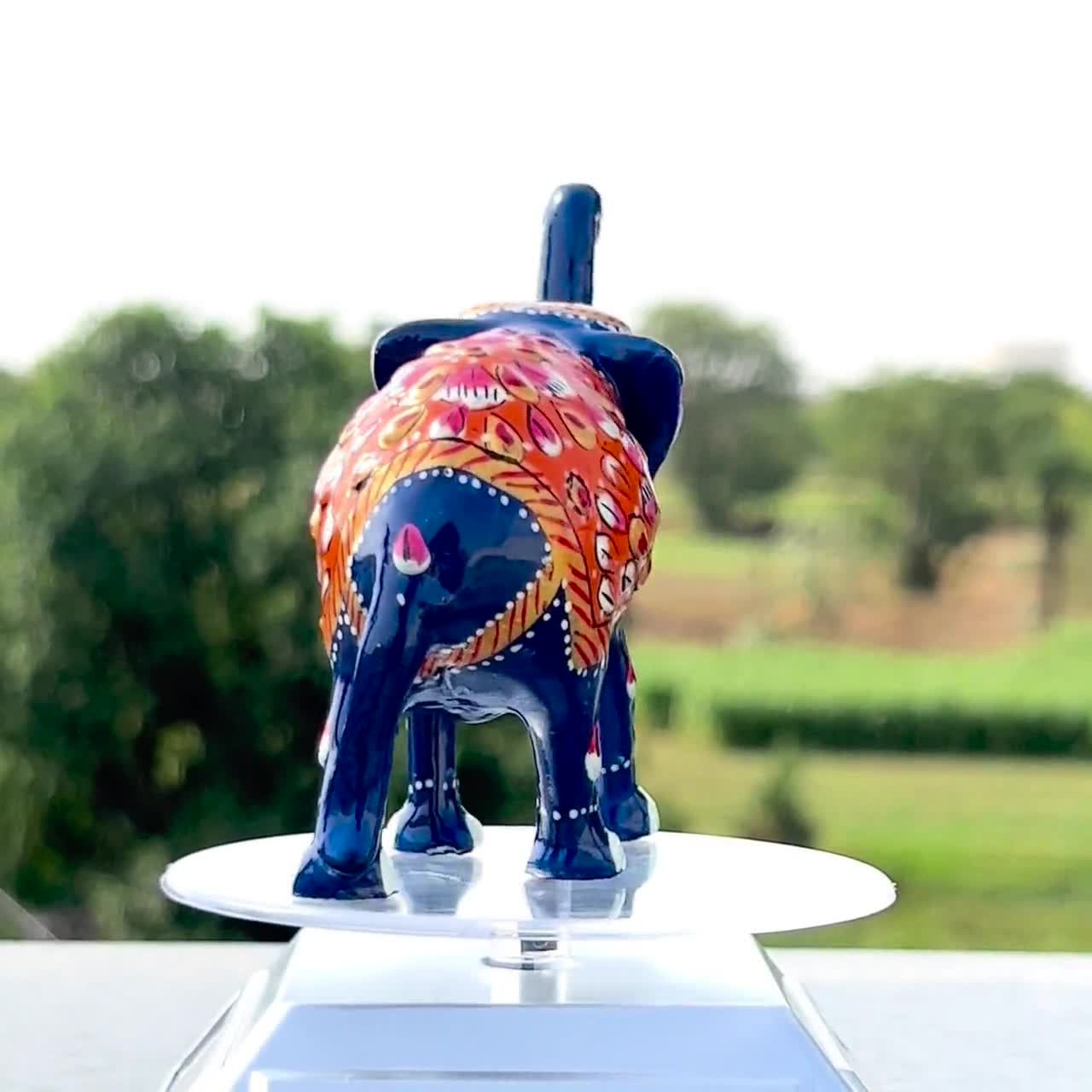 Hand-painted Elephant Figurine – Rajasthani Metal Craft