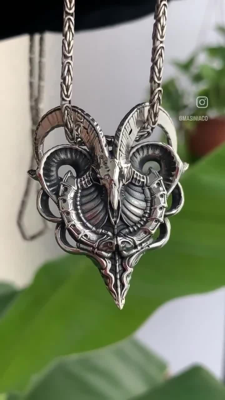 Goat Skull Pendant Sterling Silver 925 Handmade - Etsy