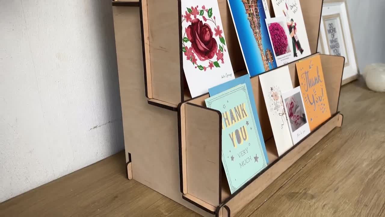 UNICRAFTALE Grußkartenständer Aus Holz - 2 Stück 4-stöckig Für Verkaufsregal