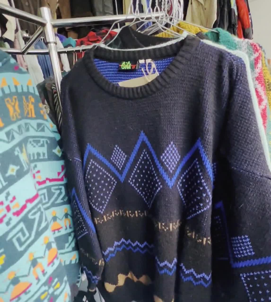 90s Argyle Sweater Top (S) — Holy Thrift