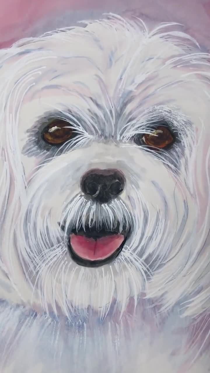 MALTESE DOG ART Original Watercolor Painting or Giclee Print