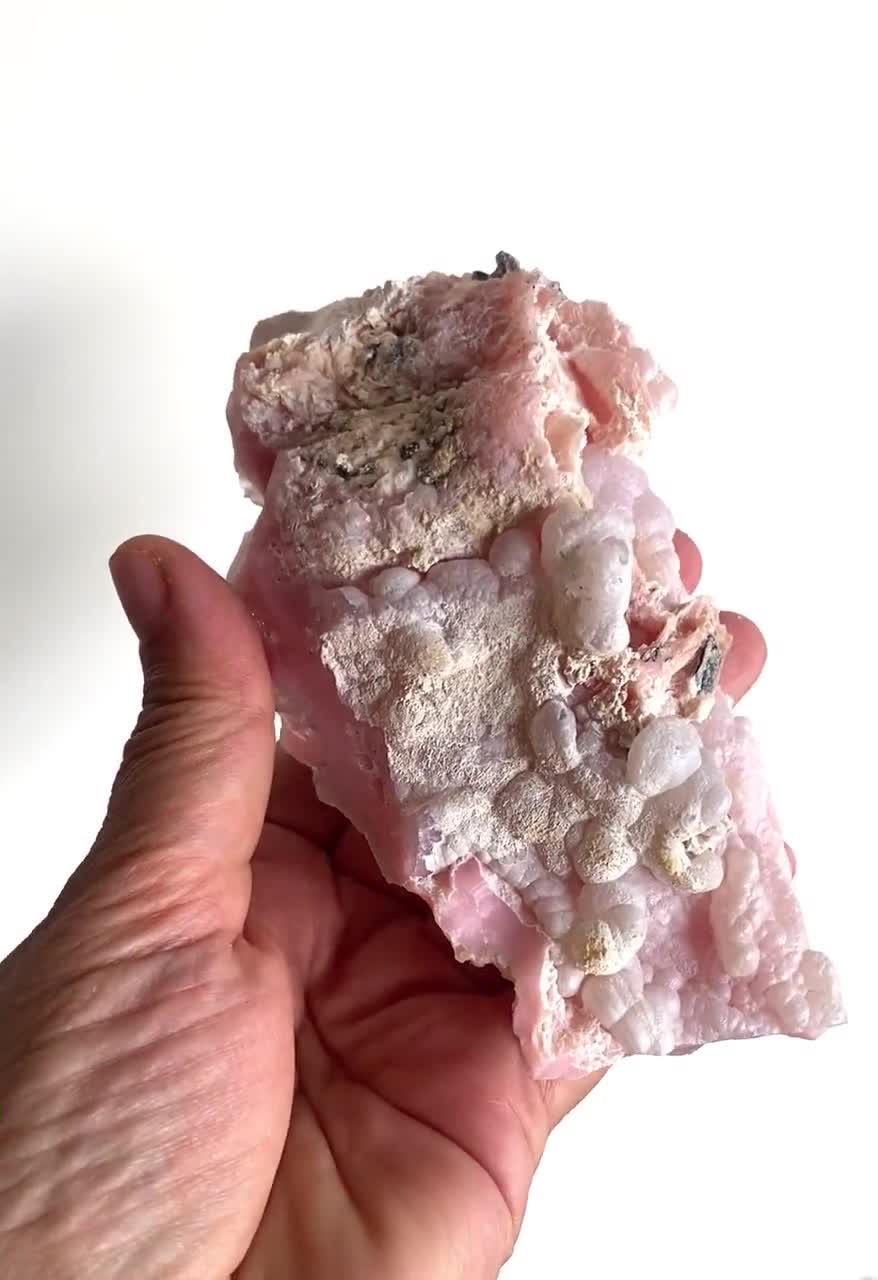 希少ペルー産ブドウ状ピンクオパール、天然石、原石（254g） - Etsy 日本