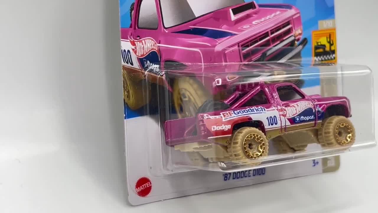 1987 Dodge D100 - Serie Hot Wheels Baja Blazers, SUV americano rosa fundido  a presión, modelo en miniatura coleccionable, regalo para coleccionistas de  minicoches