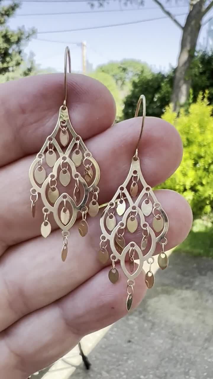 10K Chandelier Earrings