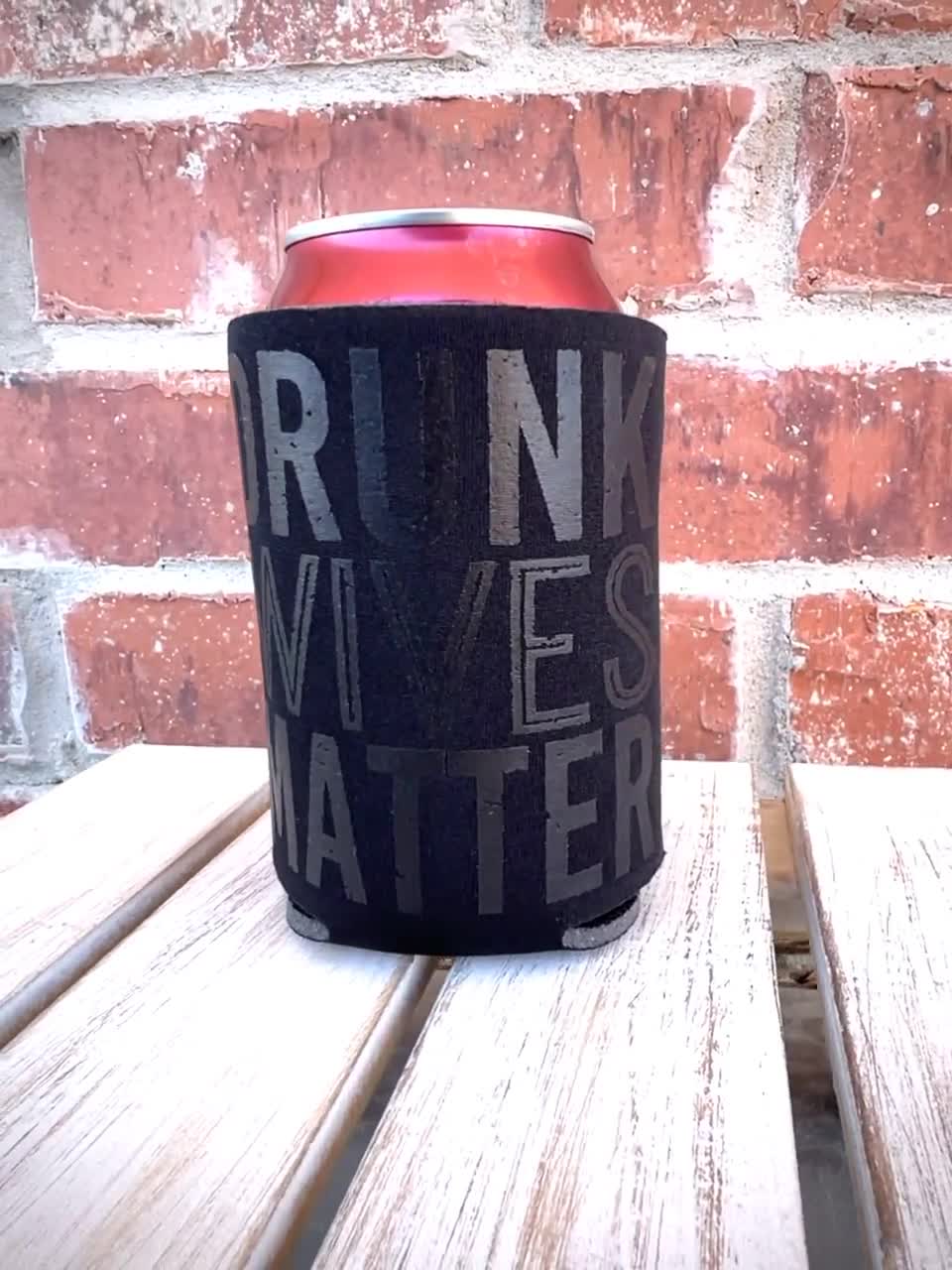 Drunk Wives Matter Can Cooler- Party Cooler Black on Black