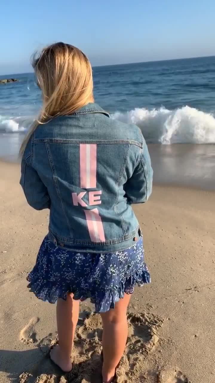 Shadow Monogram Stripe Jean Jacket // Custom Wedding 