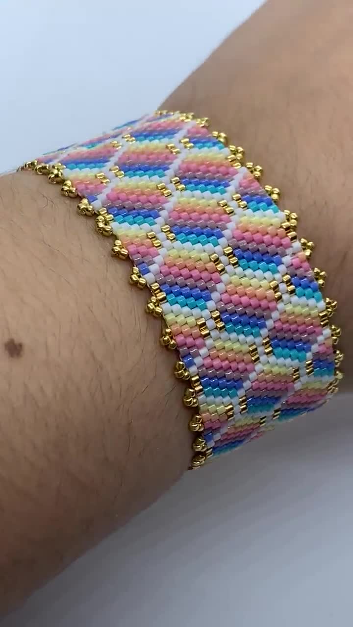 Candy Diamonds - Odd Count Peyote Bracelet Pattern (no Physical 