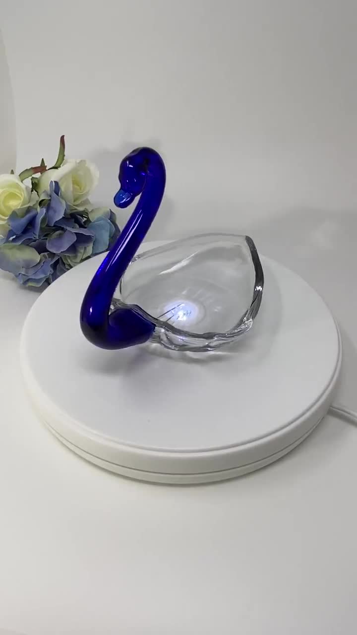 Vintage Glass Swan Candy Dish in Brightly Colored outlet Cobalt Blue