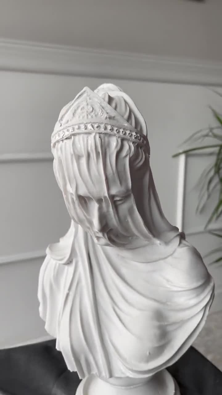 Veiled Lady Bust Sculpture Female Antique Art Statue in Marble Stone  Perfect Mom Gift White Home Decor Handmade the Ancient Home -  Canada
