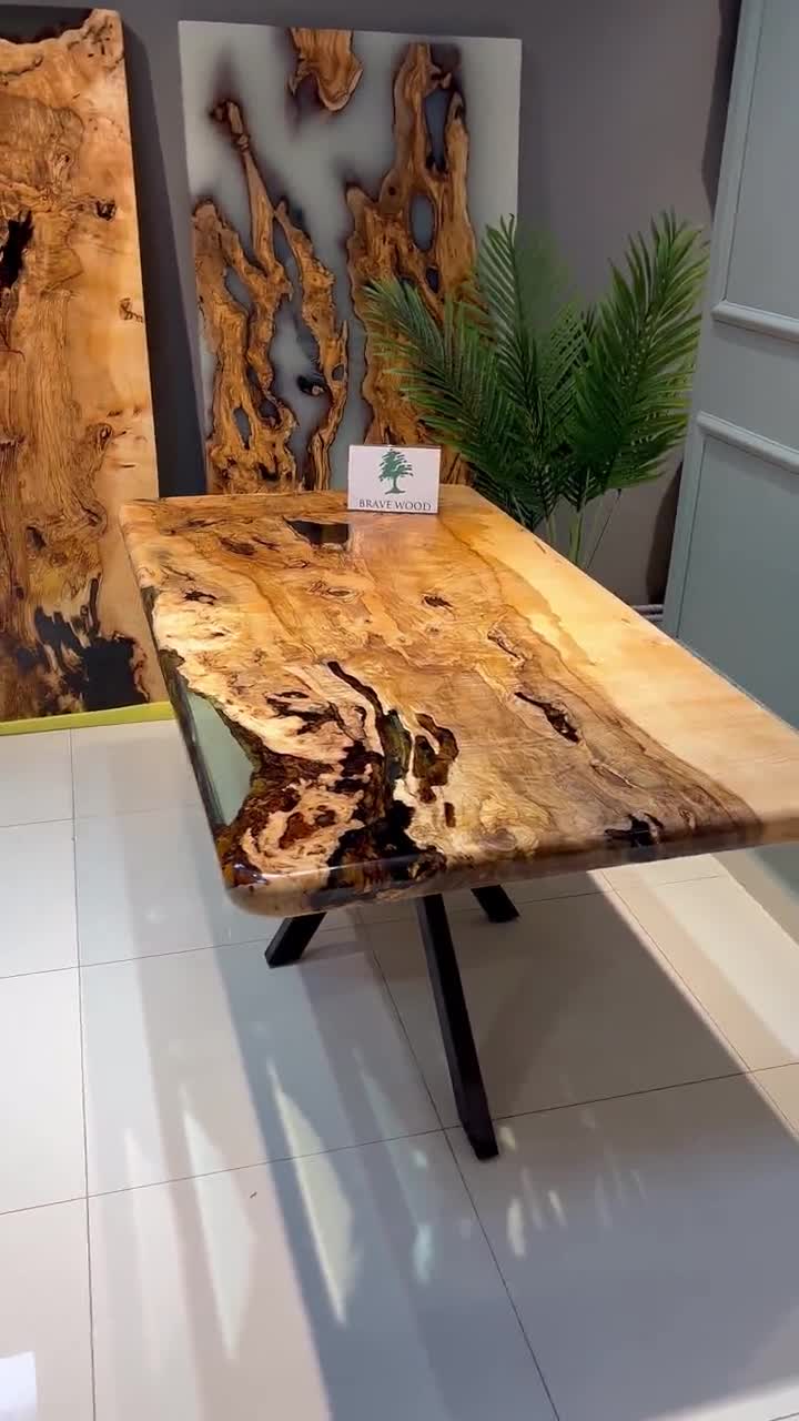 Green epoxy dining table, olive wood epoxy table, Epoxy dining table,  Dining room table