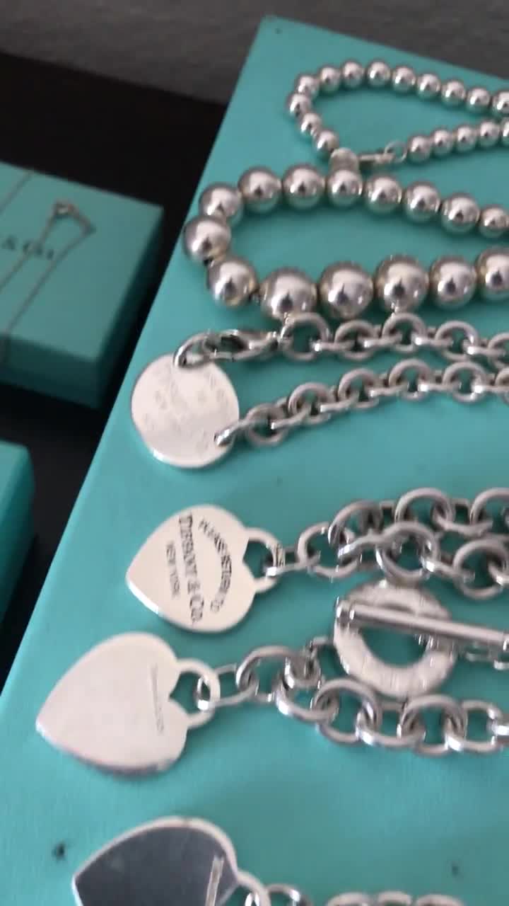 Authentic Please Return To Tiffany & Co. Sterling Silver Heart Tag Choker  Necklace, Tiffany And Co Heart Charm Cable Chain Link Necklace