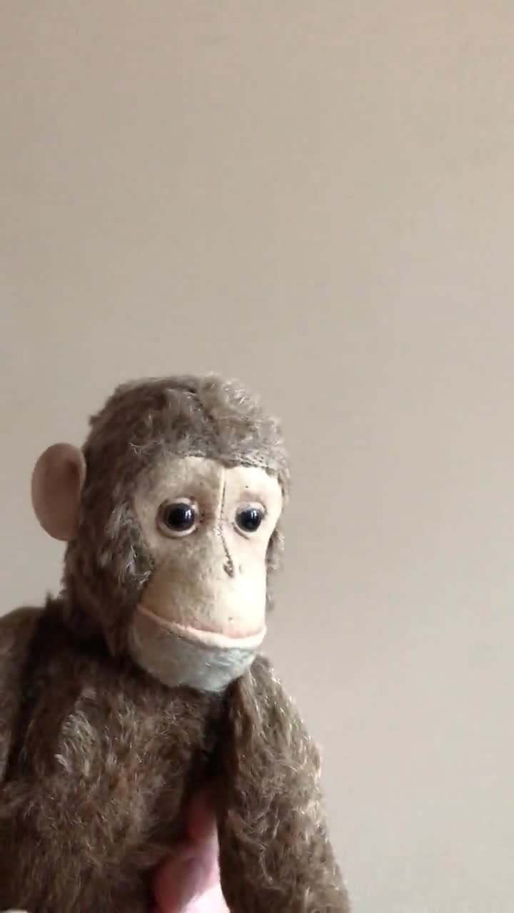 RARE Schuco Yes/no Monkey – 50s Mohair West Germany – 25 Cm