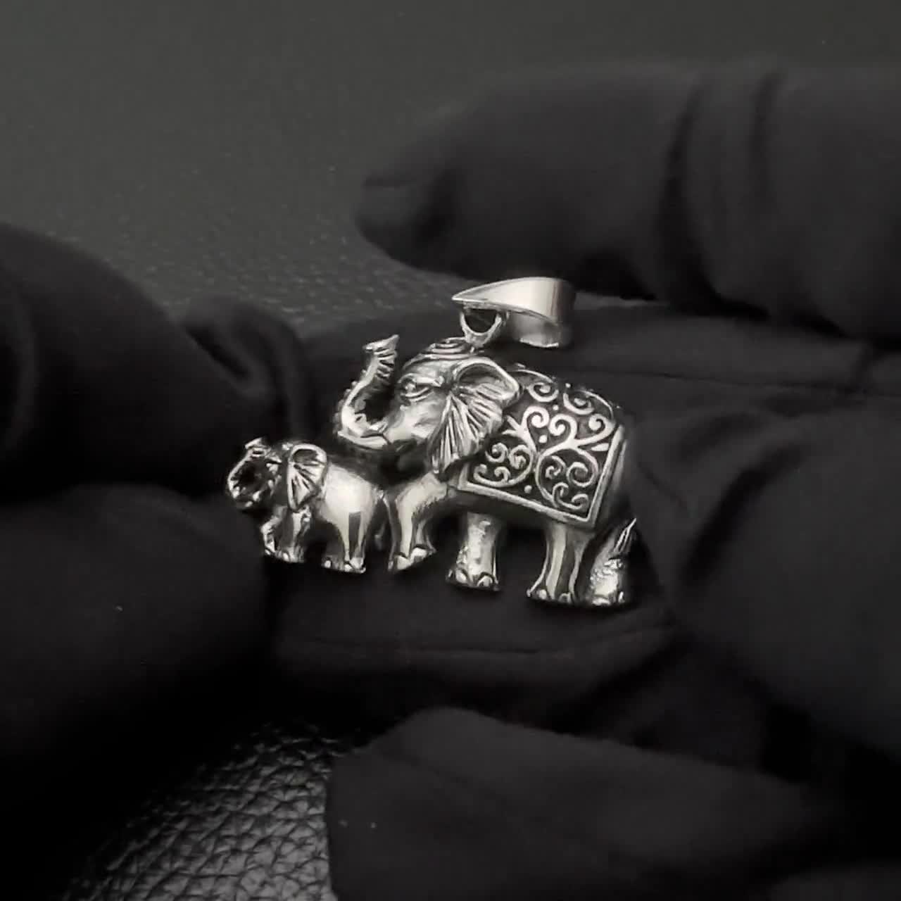 手作り925スターリングシルバー象ペンダントタイ野生動物象ペンダント