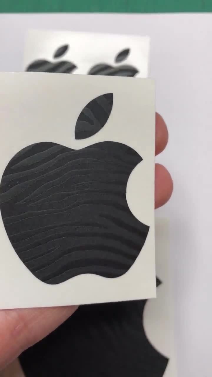 ブラックテクスチャのAppleロゴステッカー：MacBook、iPhone、iPad用