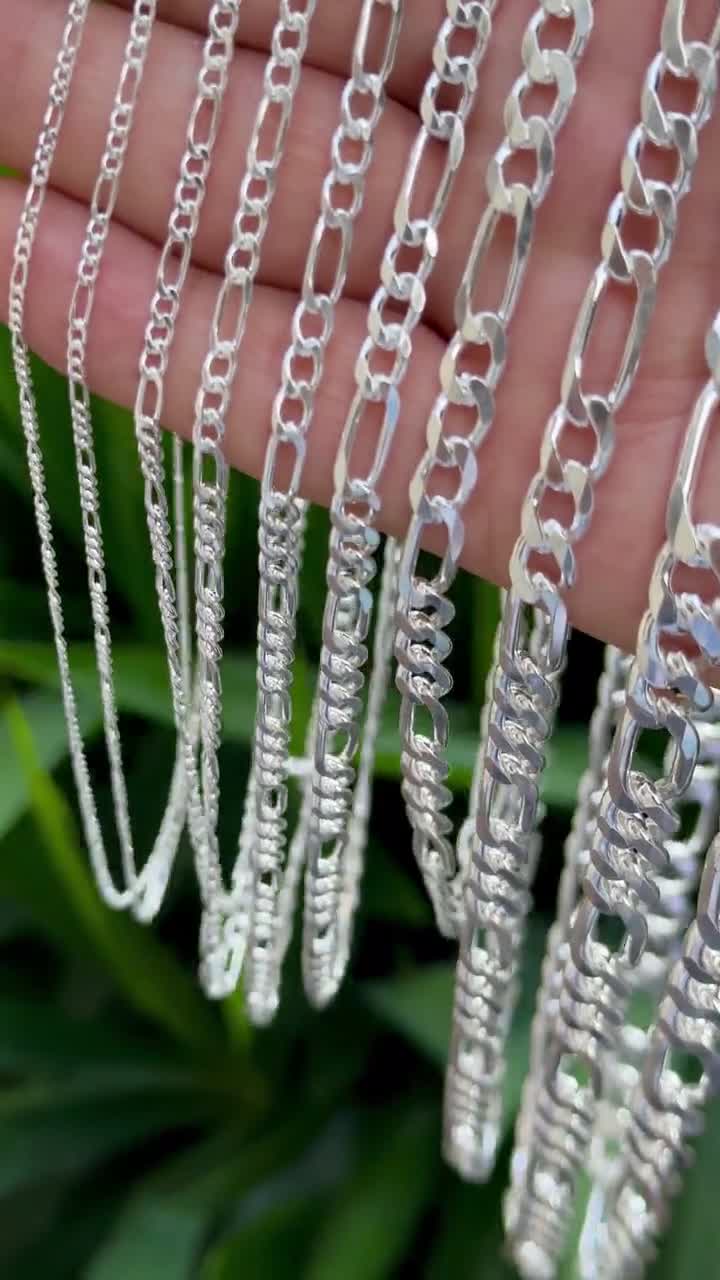 Paperclip Chain Necklace, 925 Sterling Silver Paper Clip Chain