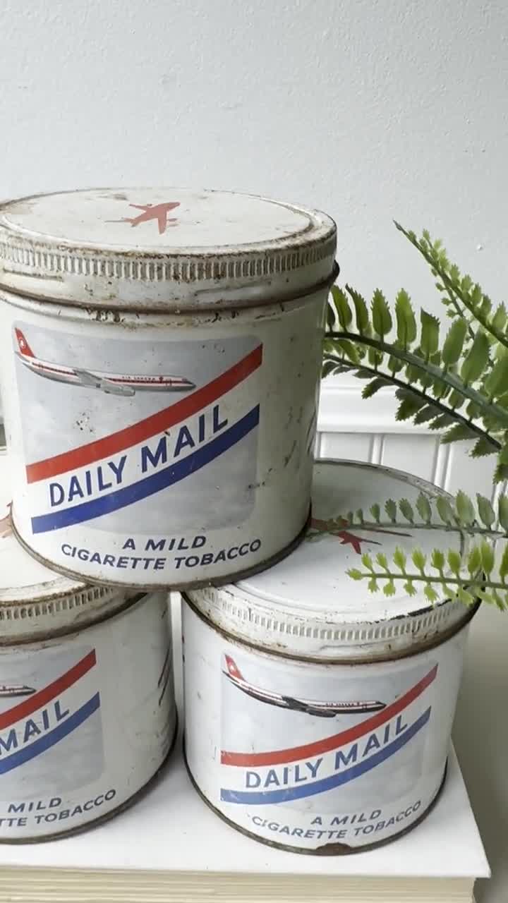 Vintage 1950s Tobacco Daily Mail Tins, Set of 3, 65 Cents, Canada, MCM Mid  Century Cans, Antique Tobacco Tins, Midcentury Home Decor