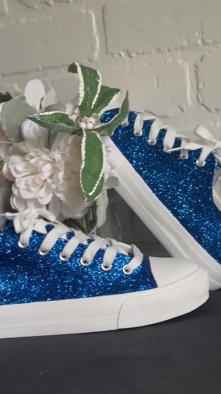 Royal Blue Blue And Silver Glitter Converse Converse X Anderson
