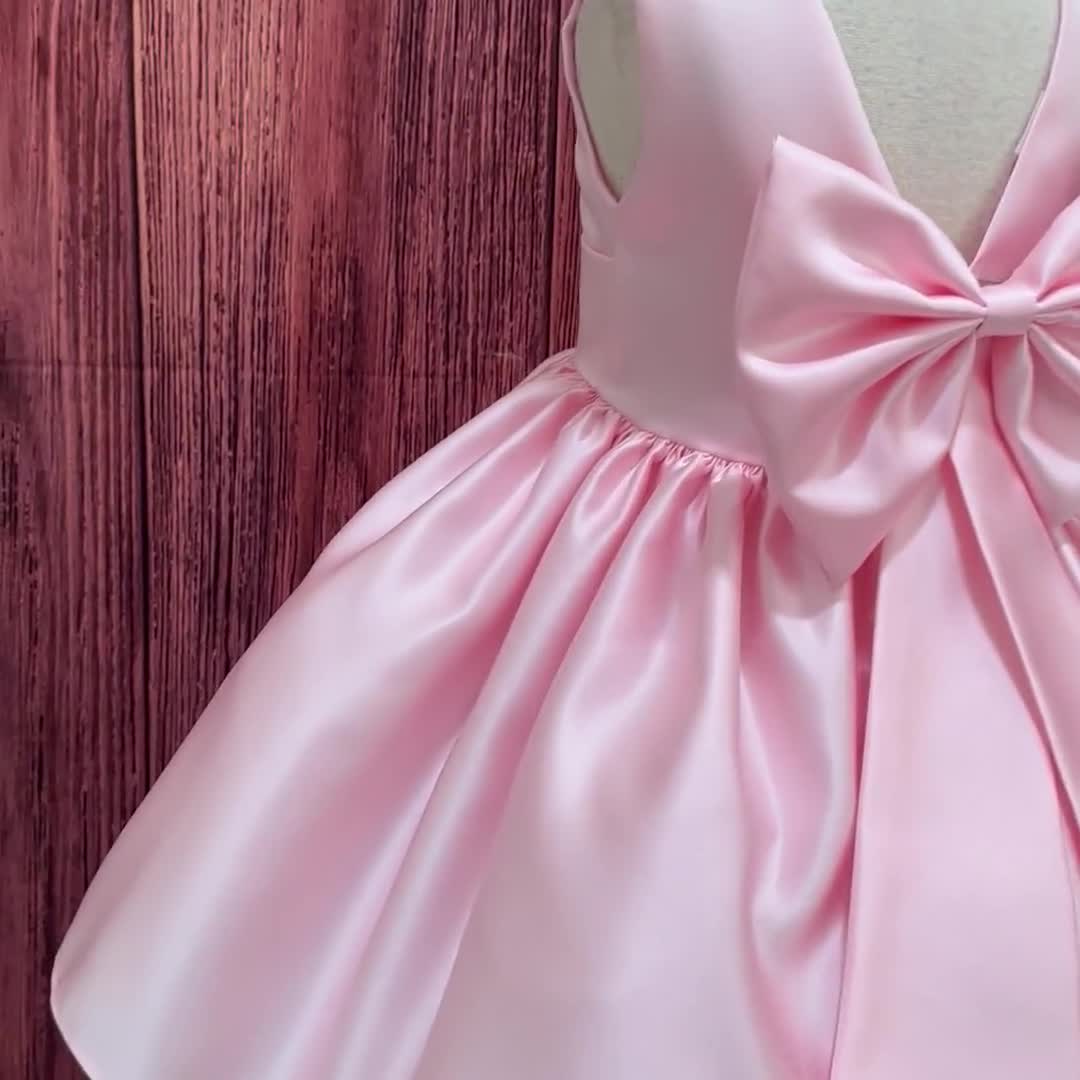 chinese dress ladies Cressida Bow-Detail Pleated A-Line Mini Dress in Soft Pink