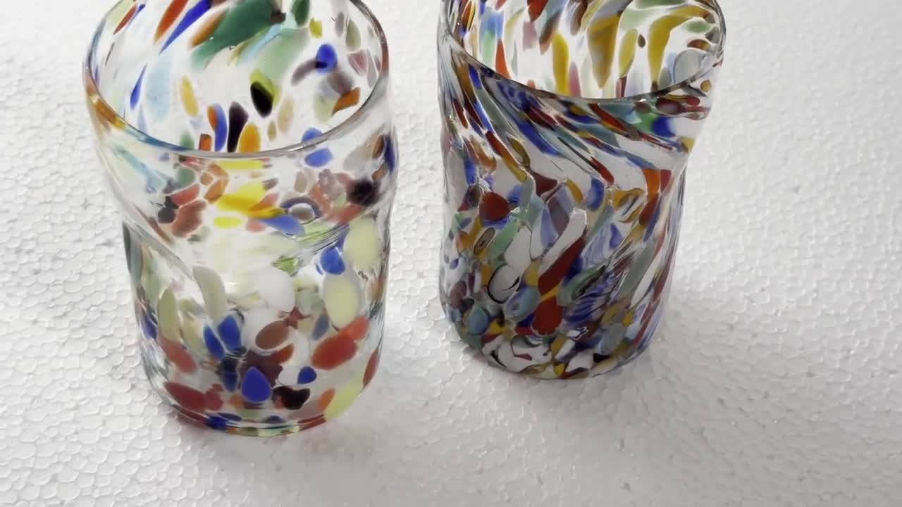 MURANO ムラノ 多色模様 グラス 8 個セット ドリンクグラス マルチカラー - ムラーノガラス - Etsy 日本