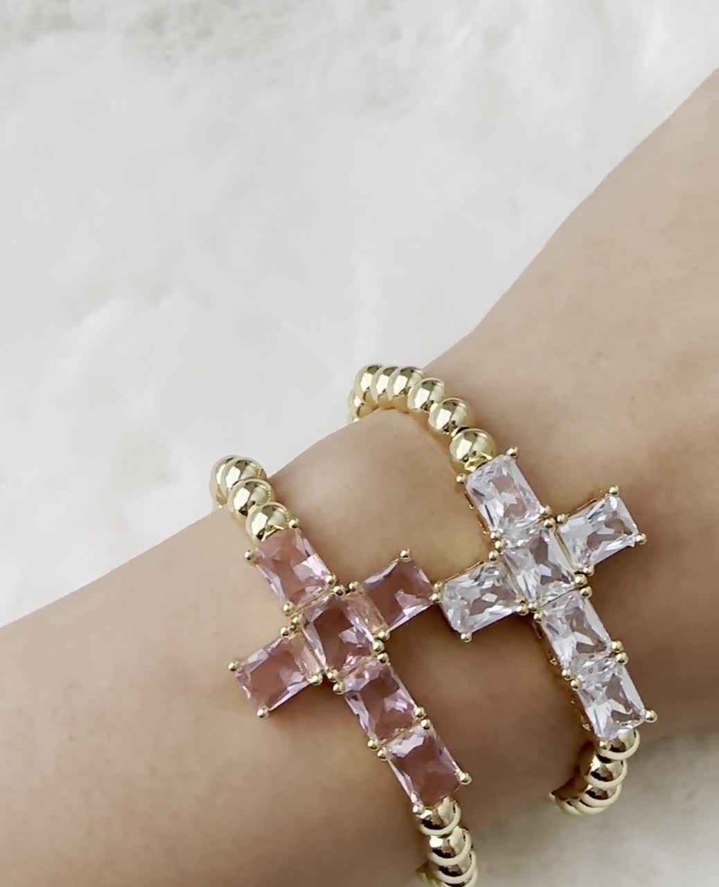 Gold Fill Cross Bead Bracelets – R and D Beads