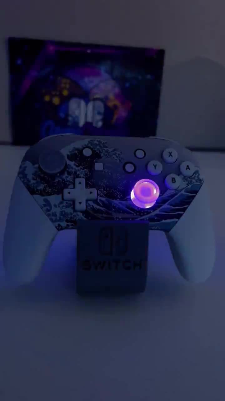 Kanagawa theme shops - RGB LED Nintendo switch pro controller