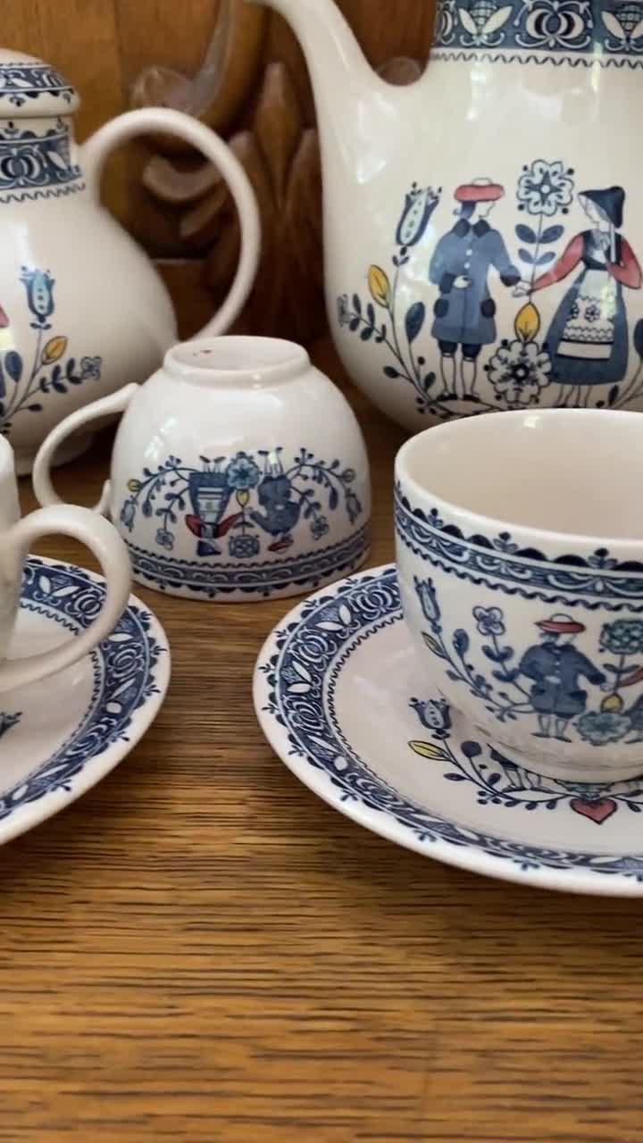 Vintage Johnson Brothers Hearts & Flowers Teacup and Saucer Set (2