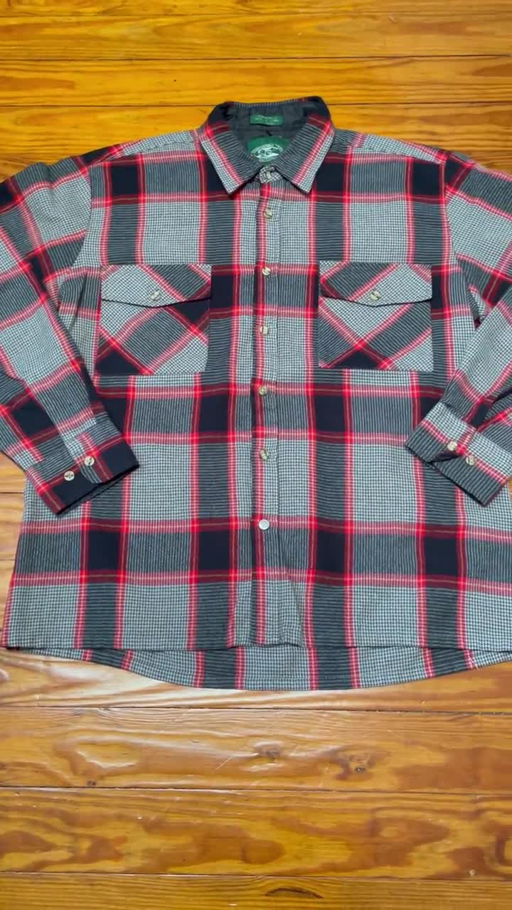 Vintage Button Up - Susquehanna Trail Flannel Shirt (80s - 90s / Large / L  / 16 - 16.5 / Vintage Flannel / Long Sleeve / Plaid Shirt / Top)