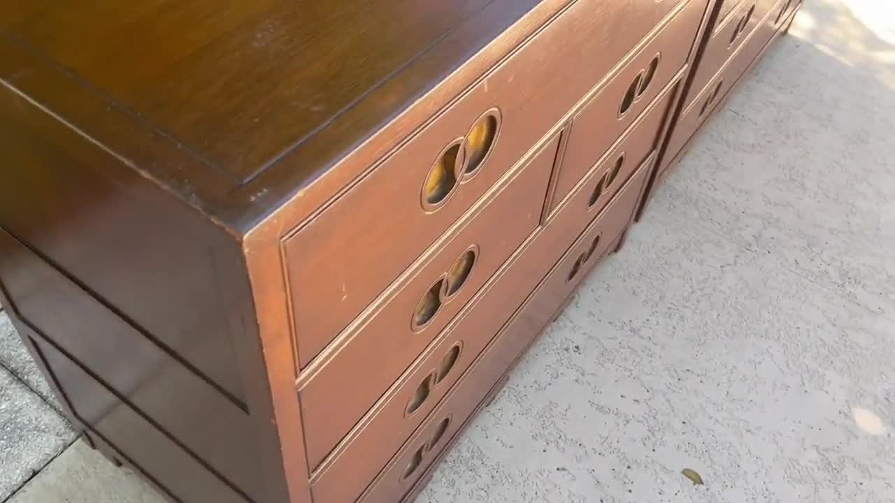 Pair Michael Taylor Baker Far East Chests, Oversized Nightstands