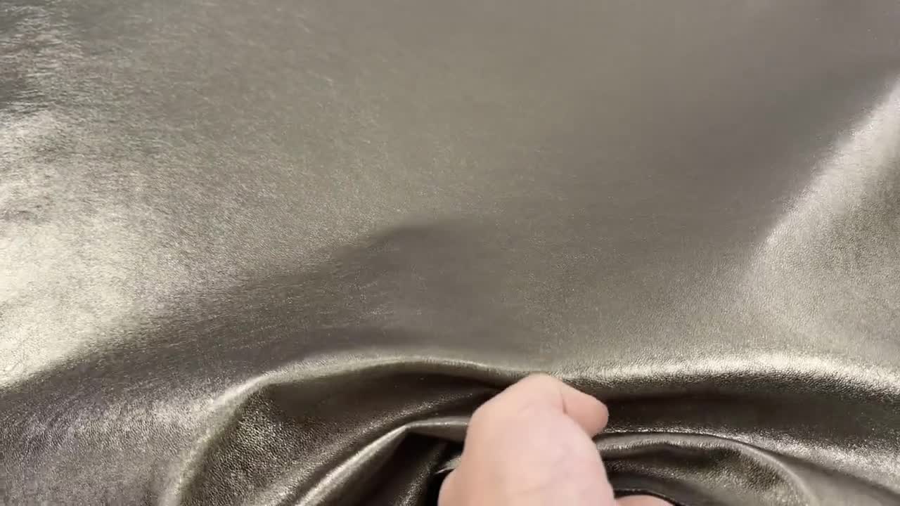 Free Fedex & Duties - METALLIC PEWTER Thick Soft Italian Lambskin