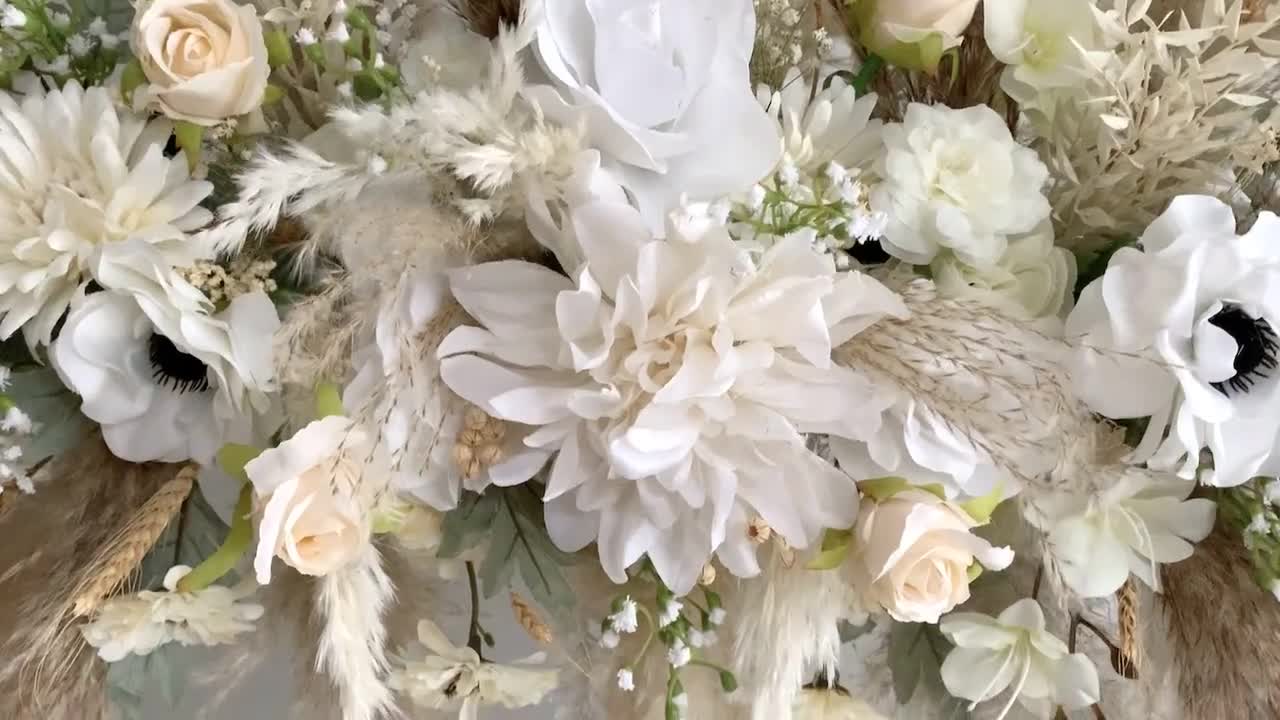 EVODIS Erba Della Pampa Artificiale 45 Cm - Confezione Da 6 Steli Soffici In Piuma Di Seta - Composizione Floreale Bohémien Per Decorazioni Casa E Matrimonio (Tortora)