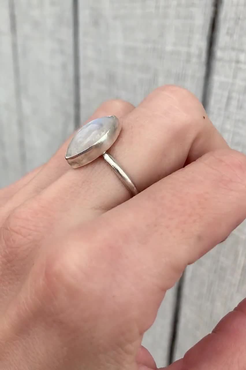 Moonstone eyelet store ring