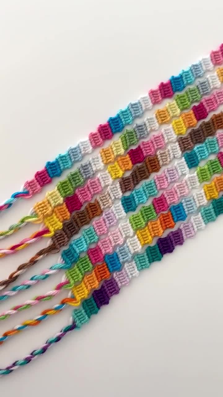 Custom Candy Stripe Friendship Bracelets, Colourful Woven String