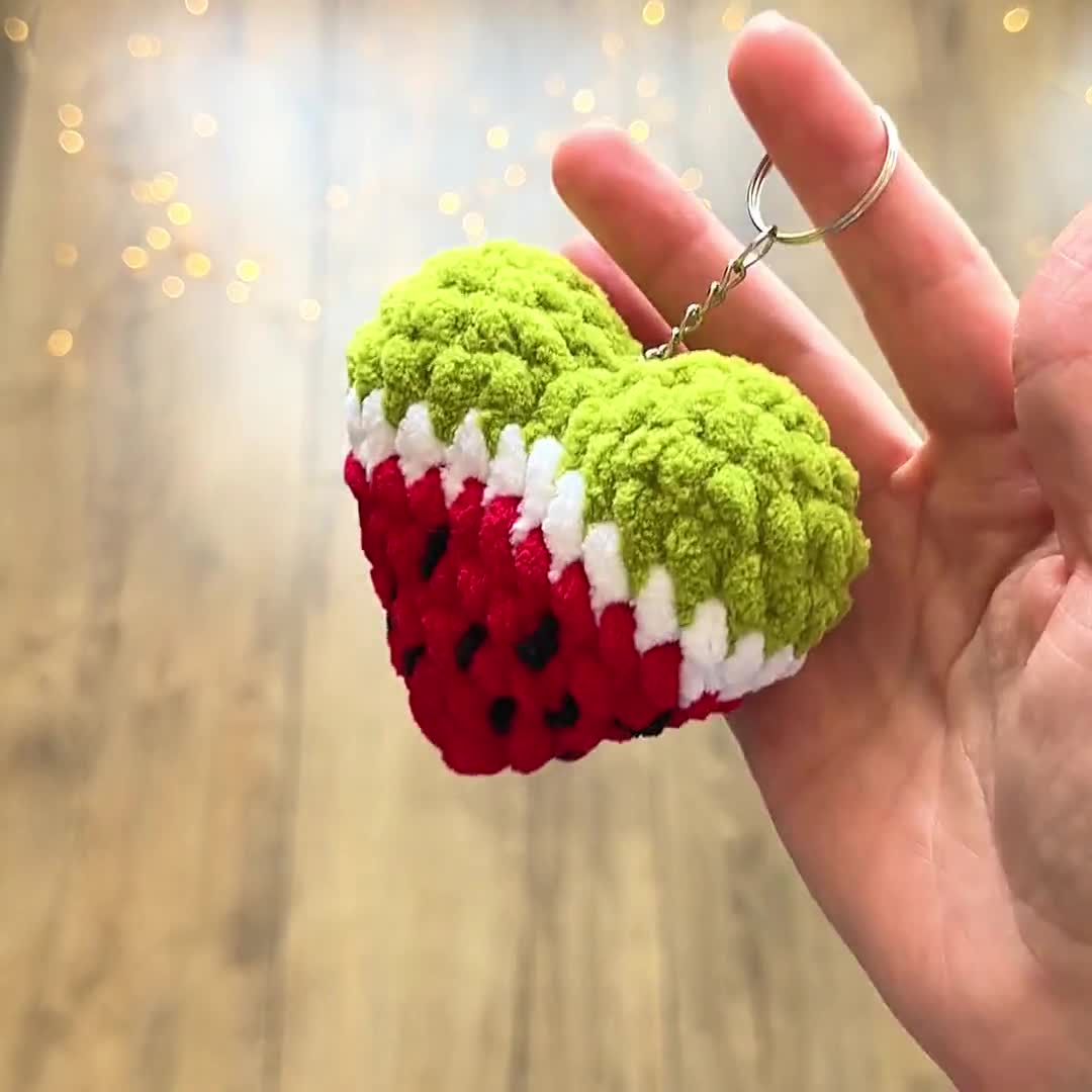 8 in 1 Plush Fruit Heart Keychain Crochet Pattern Amigurumi