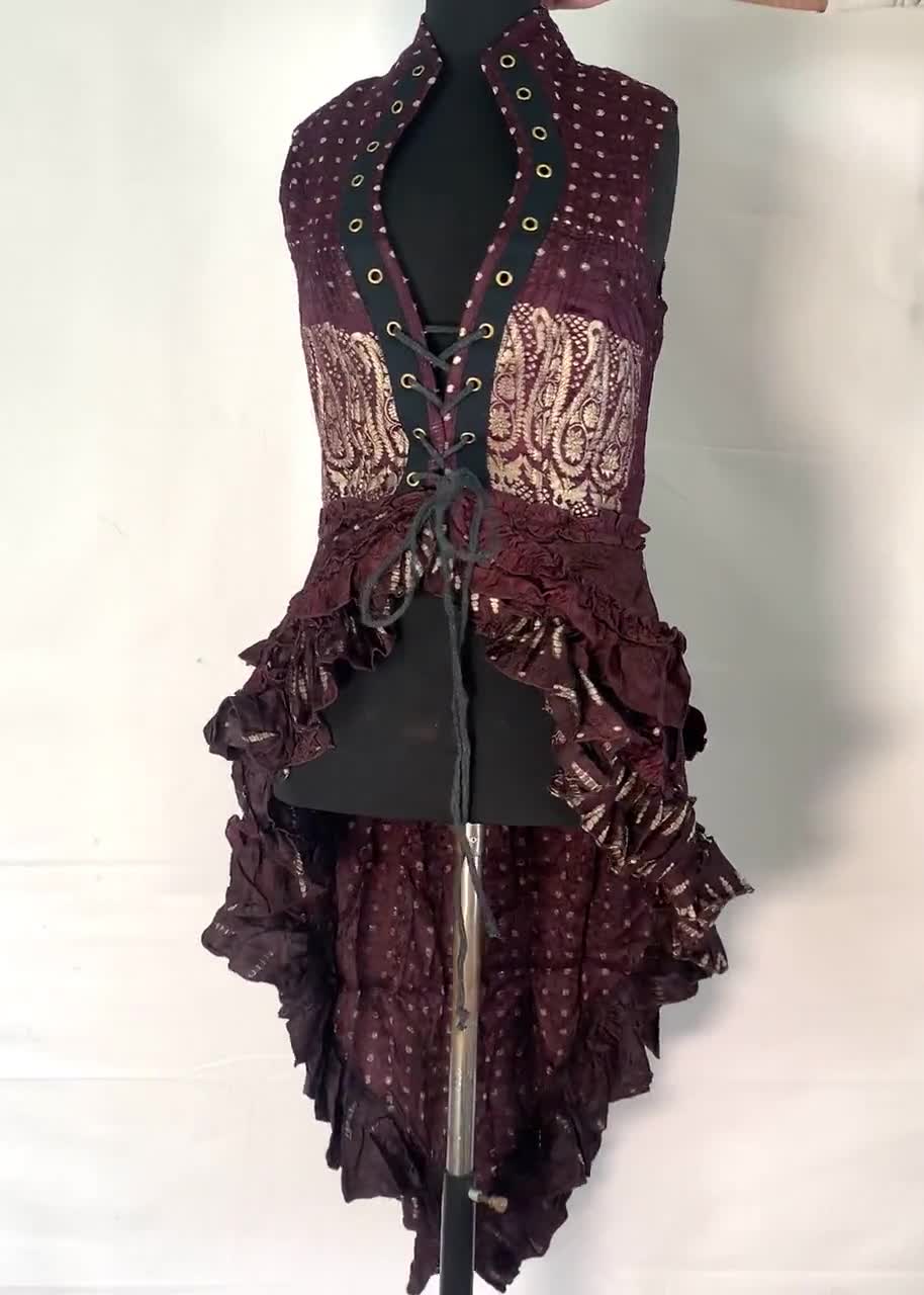 Wholesale Gothic Brocade Strap Halter Steampunk Warrior Corset Top