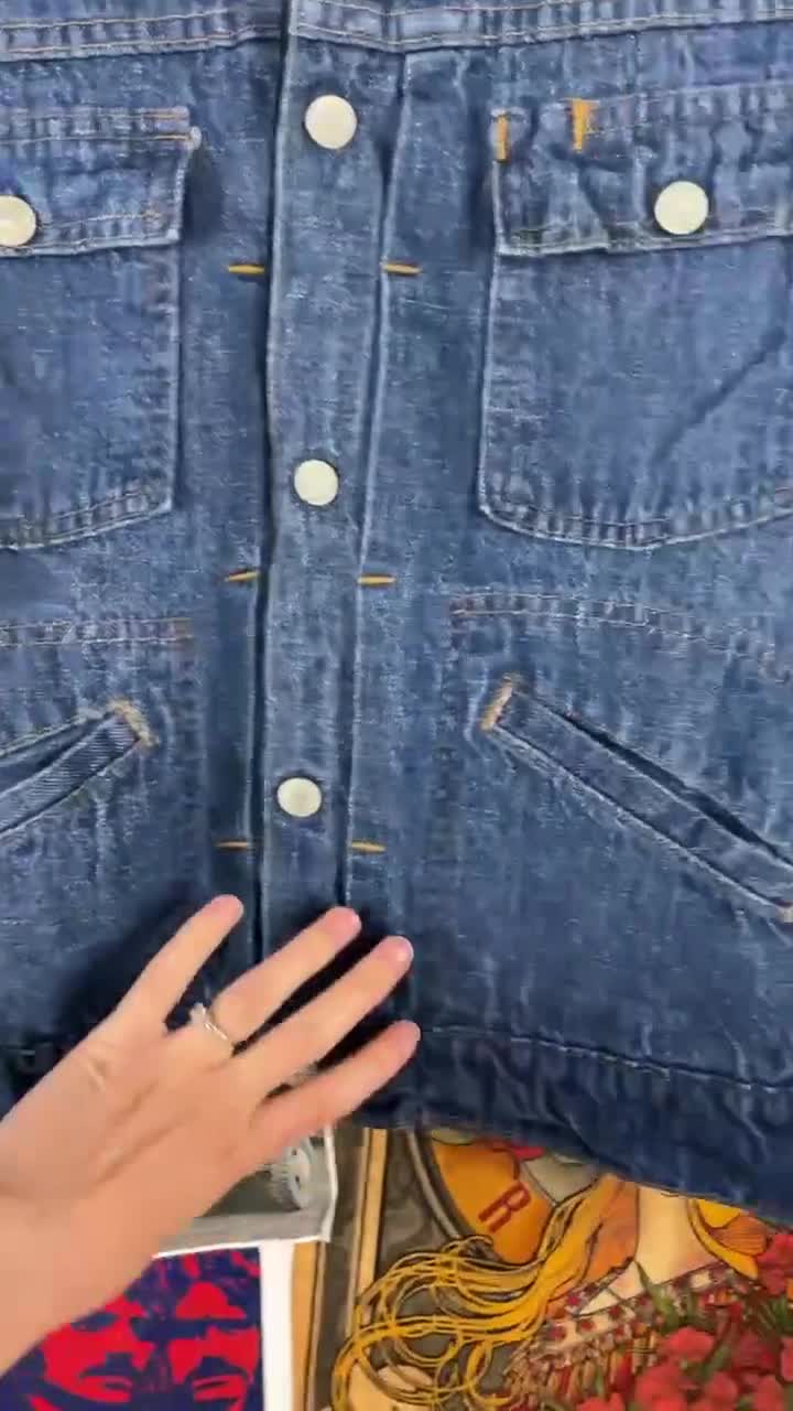 Vintage Kids 70s Blue Denim Four Pocket Jcpenney Towncraft Denim