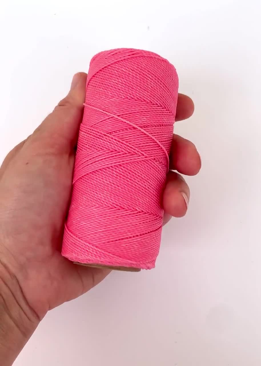 Guava Pink: Waxed Polyester Cord 1mm X Pack of 25 Feet 8.33 